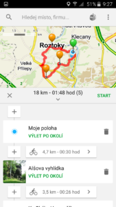 Mapy.cz - plánování