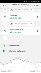Mapy.cz - profil trasy
